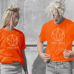 Orange-white Hemp T-shirt