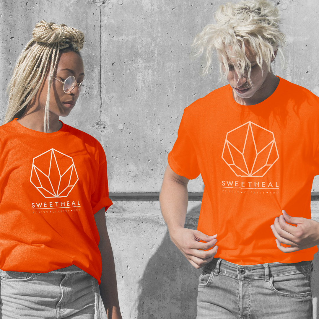 Orange-white Hemp T-shirt